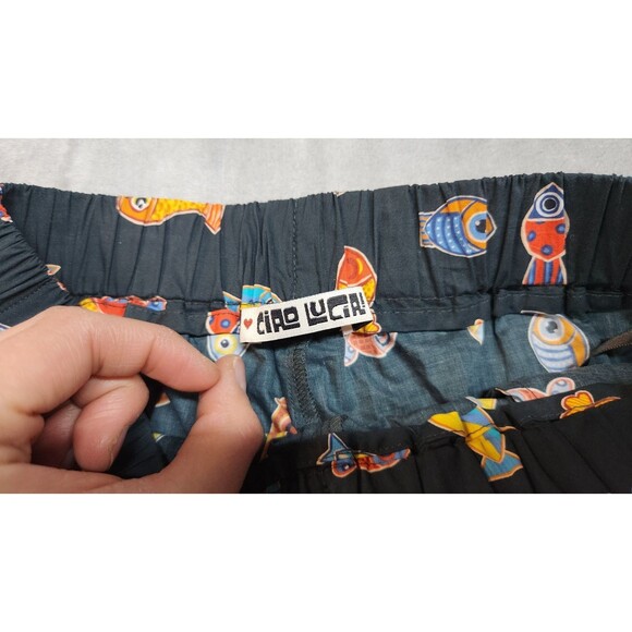 ciro lucia Womens XS Navy Blue Fish Graphic Pants - Picture 5 of 7